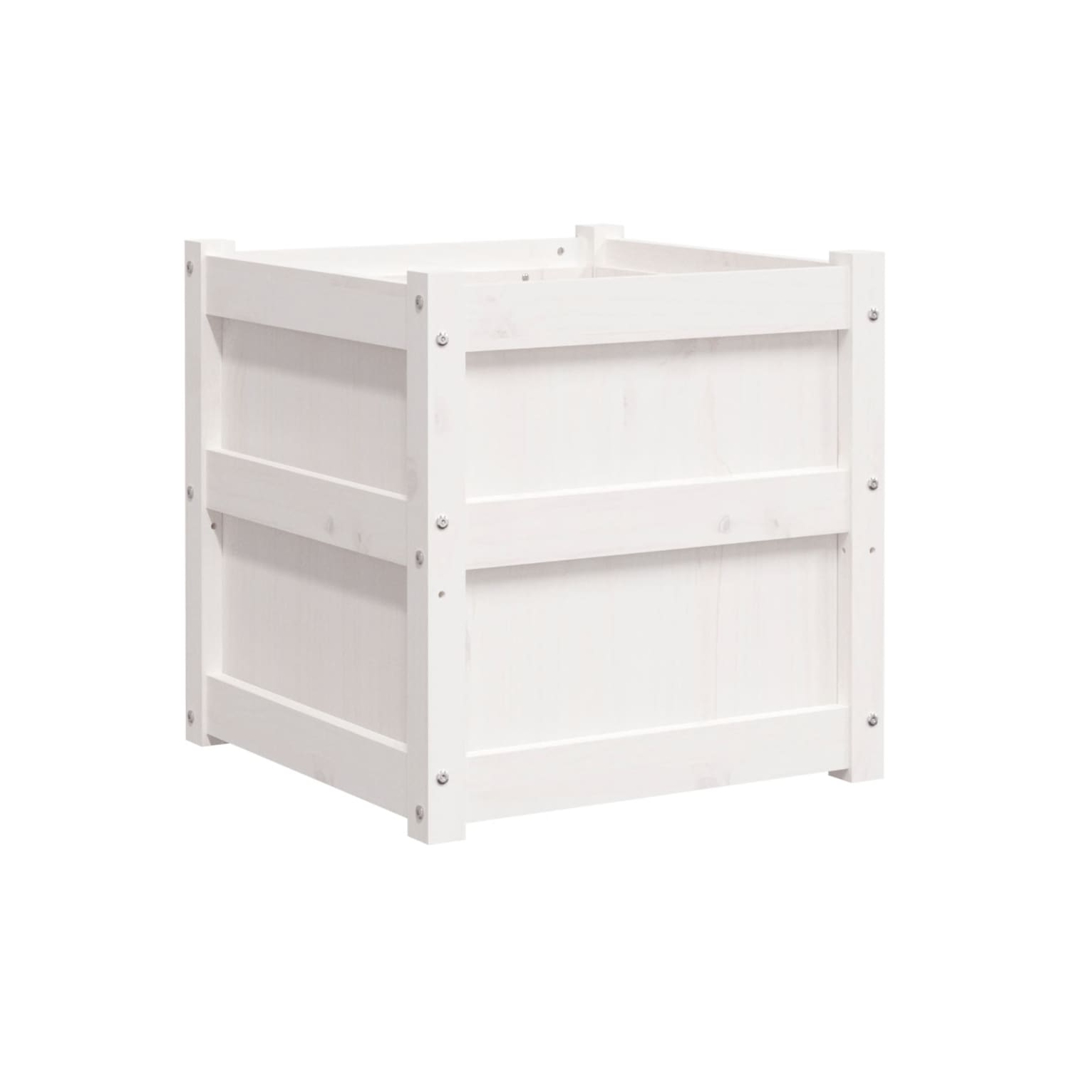 vidaXL Garden Planters 2 pcs White Solid Wood Pine