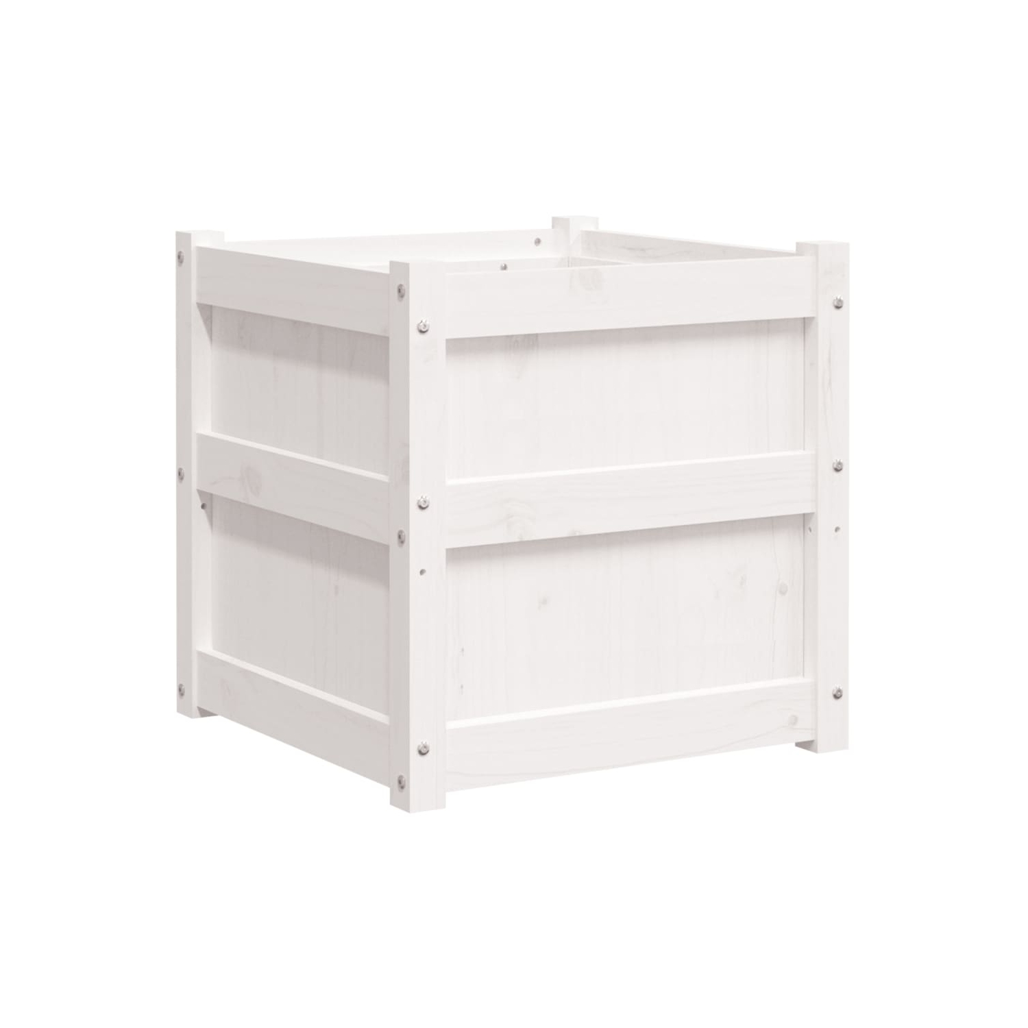 vidaXL Garden Planters 2 pcs White Solid Wood Pine