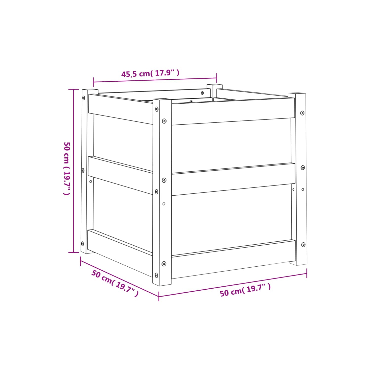 vidaXL Garden Planters 2 pcs White Solid Wood Pine