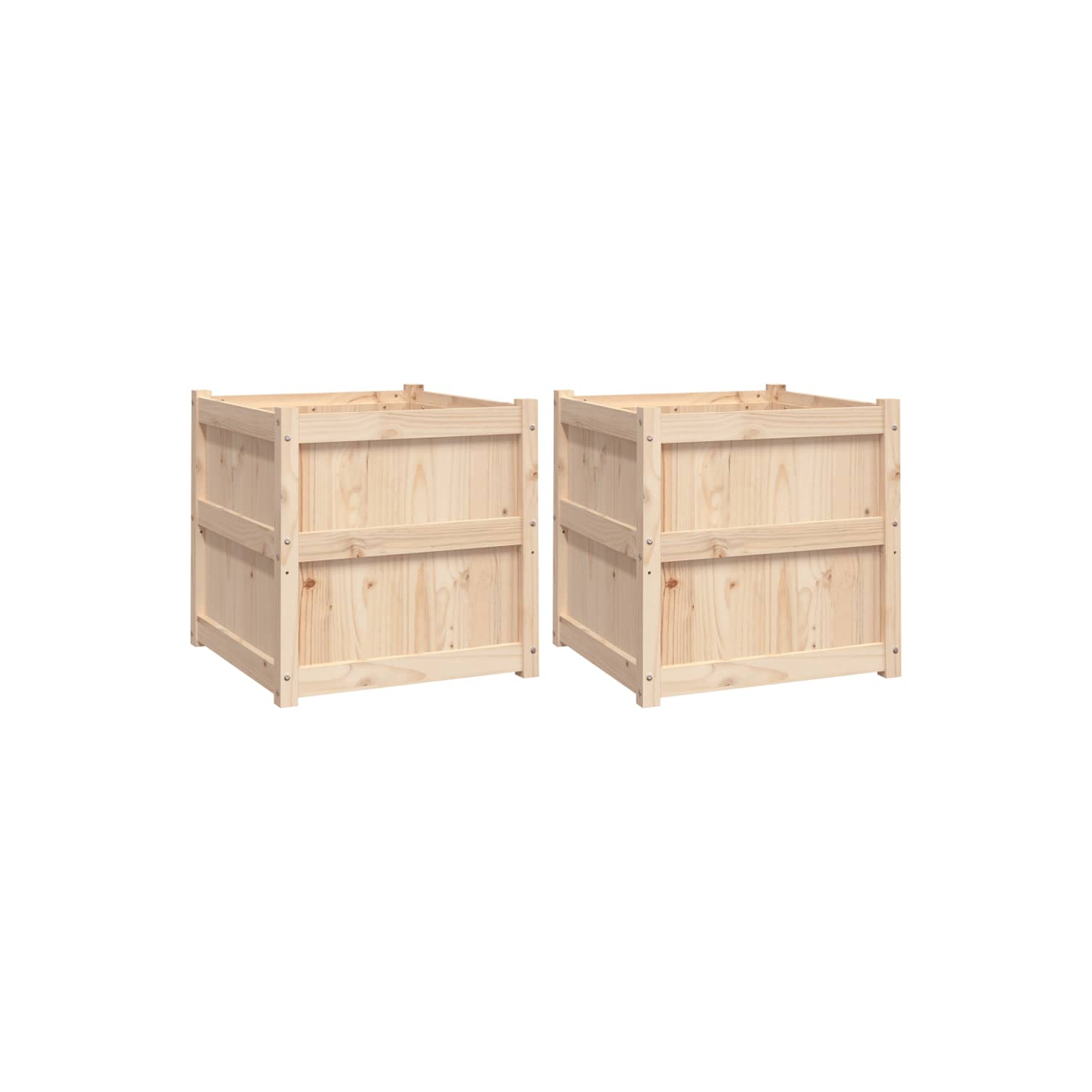 vidaXL Garden Planters 2 pcs Solid Wood Pine