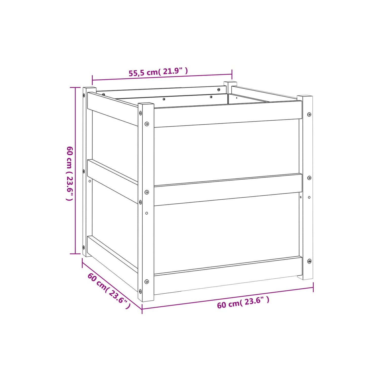 vidaXL Garden Planters 2 pcs Solid Wood Pine