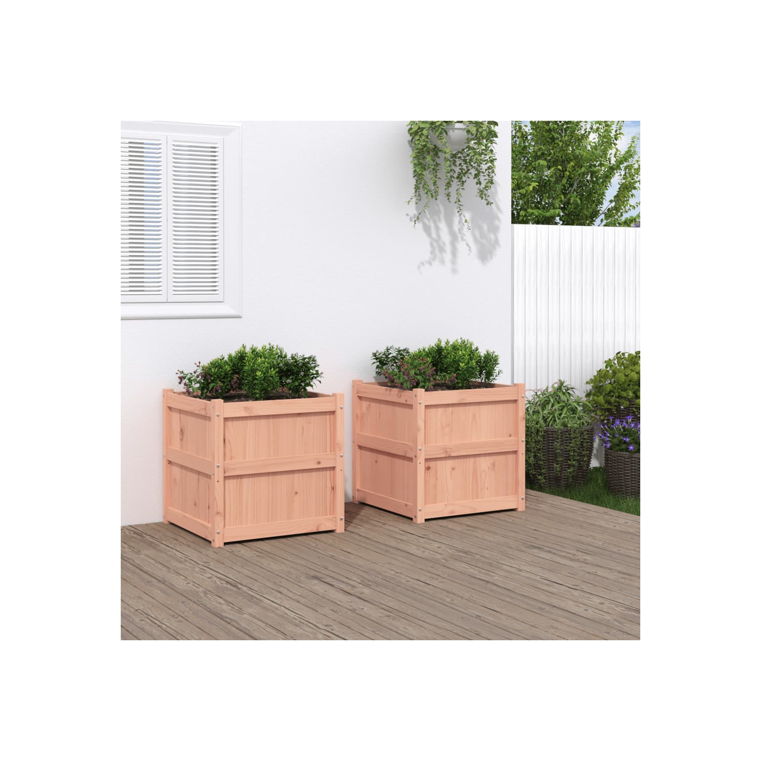 vidaXL Garden Planters 2 pcs Solid Wood Douglas
