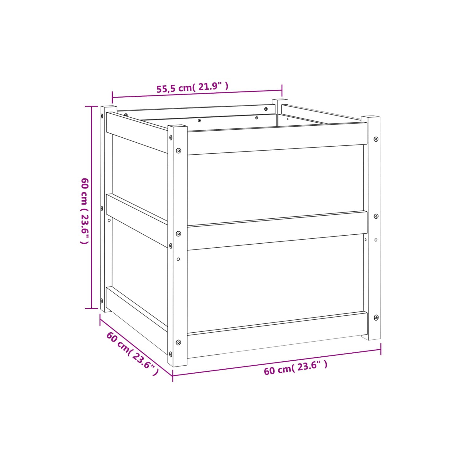 vidaXL Garden Planters 2 pcs Solid Wood Douglas