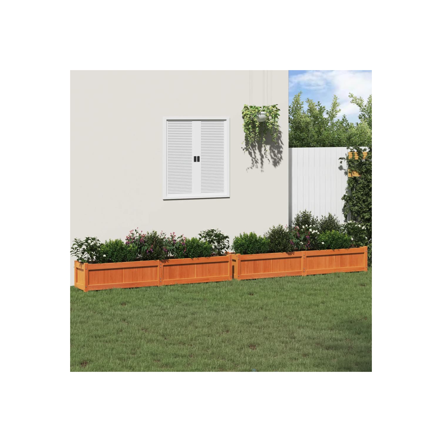 vidaXL Garden Planters 2 pcs Wax Brown Solid Wood Pine