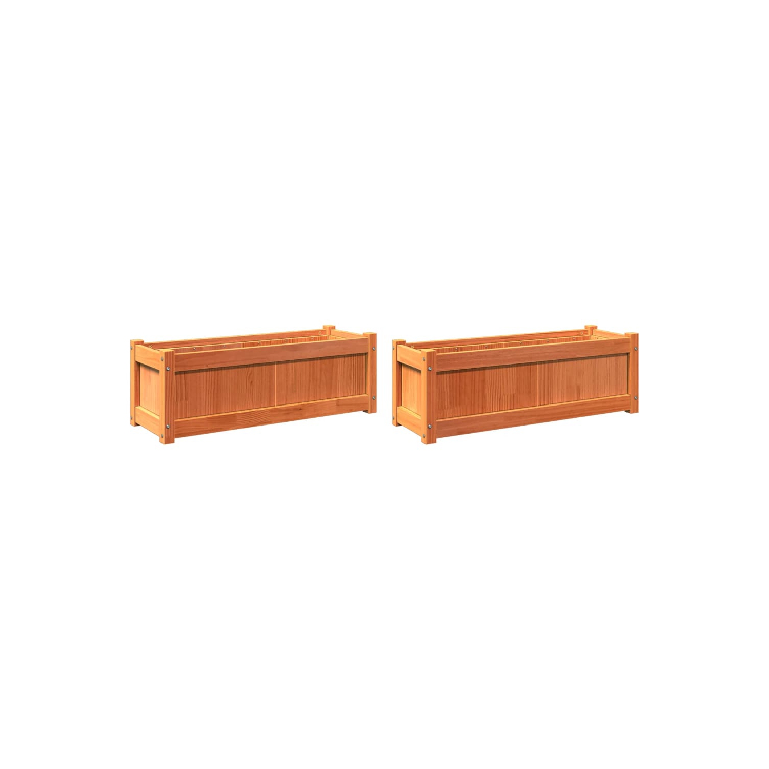 vidaXL Garden Planters 2 pcs Wax Brown Solid Wood Pine