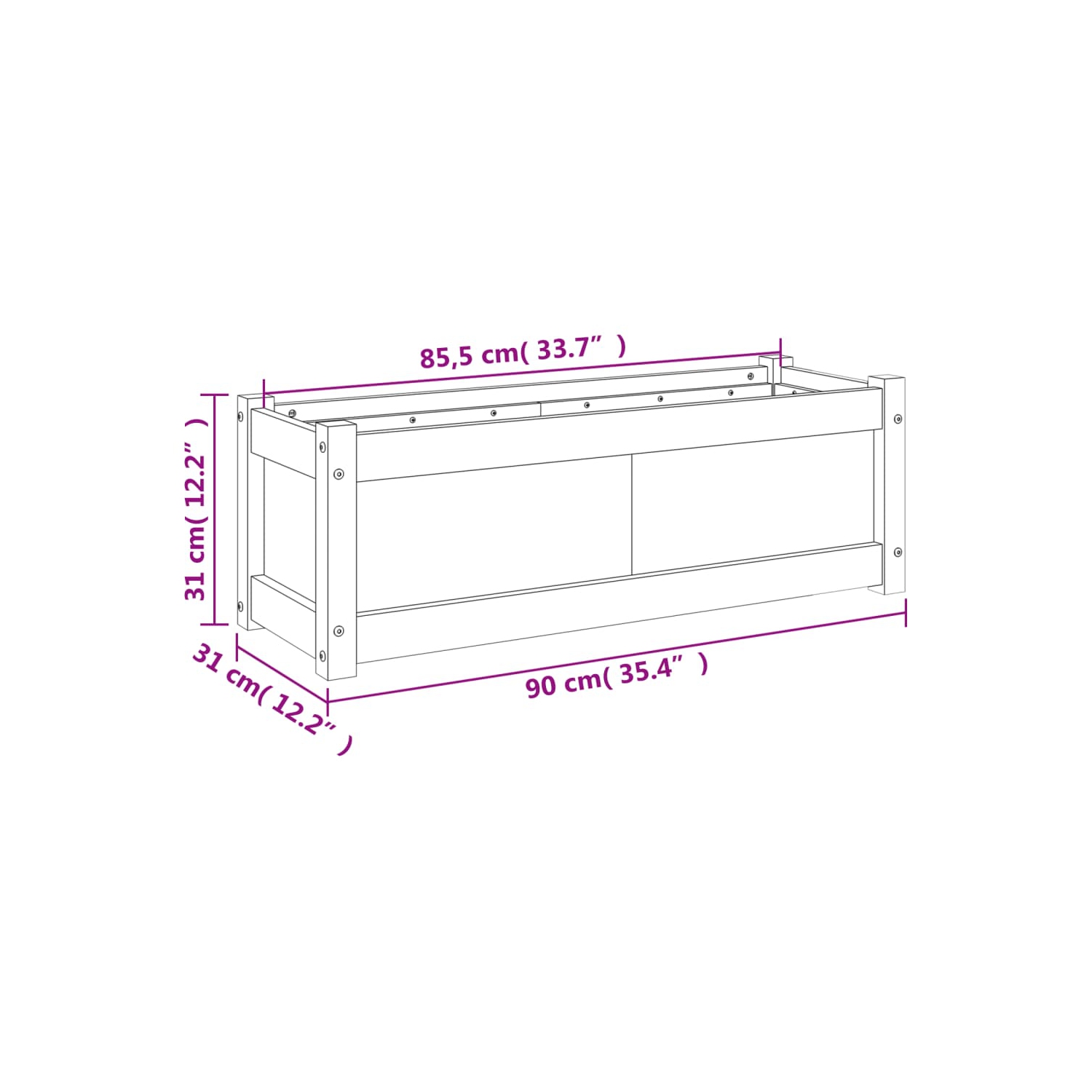 vidaXL Garden Planters 2 pcs Wax Brown Solid Wood Pine