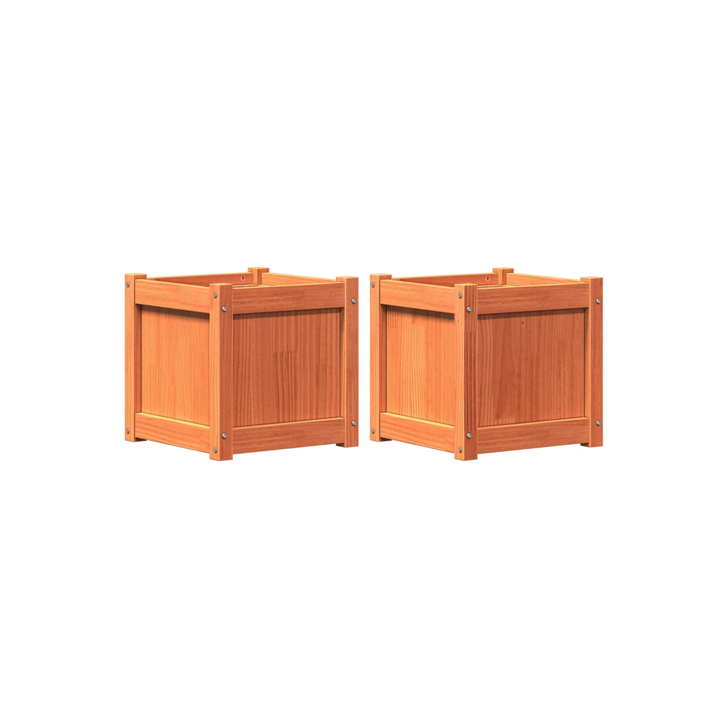 vidaXL Garden Planters 2 pcs Wax Brown Solid Wood Pine