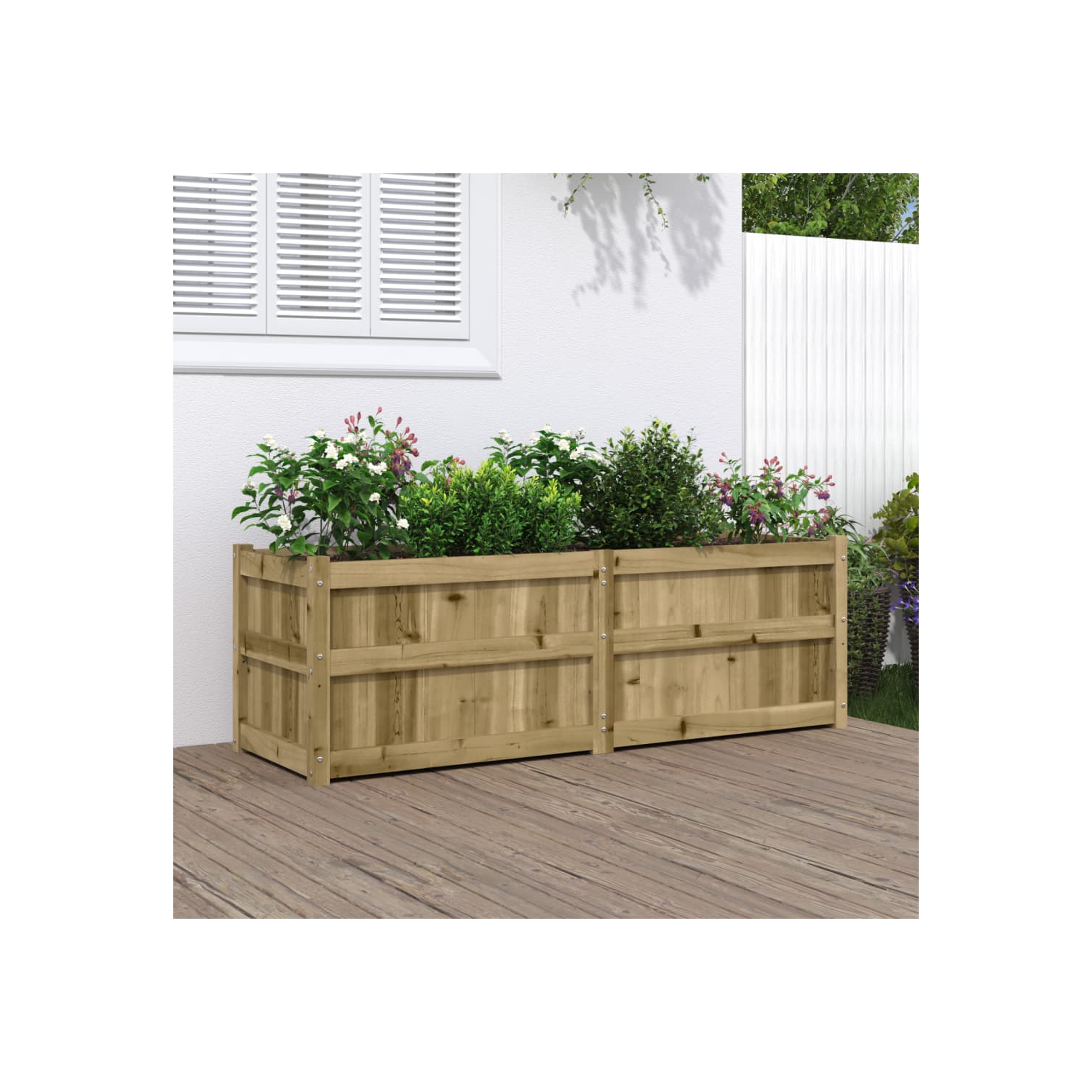 vidaXL Garden Planter 150x50x50 cm Impregnated Wood Pine