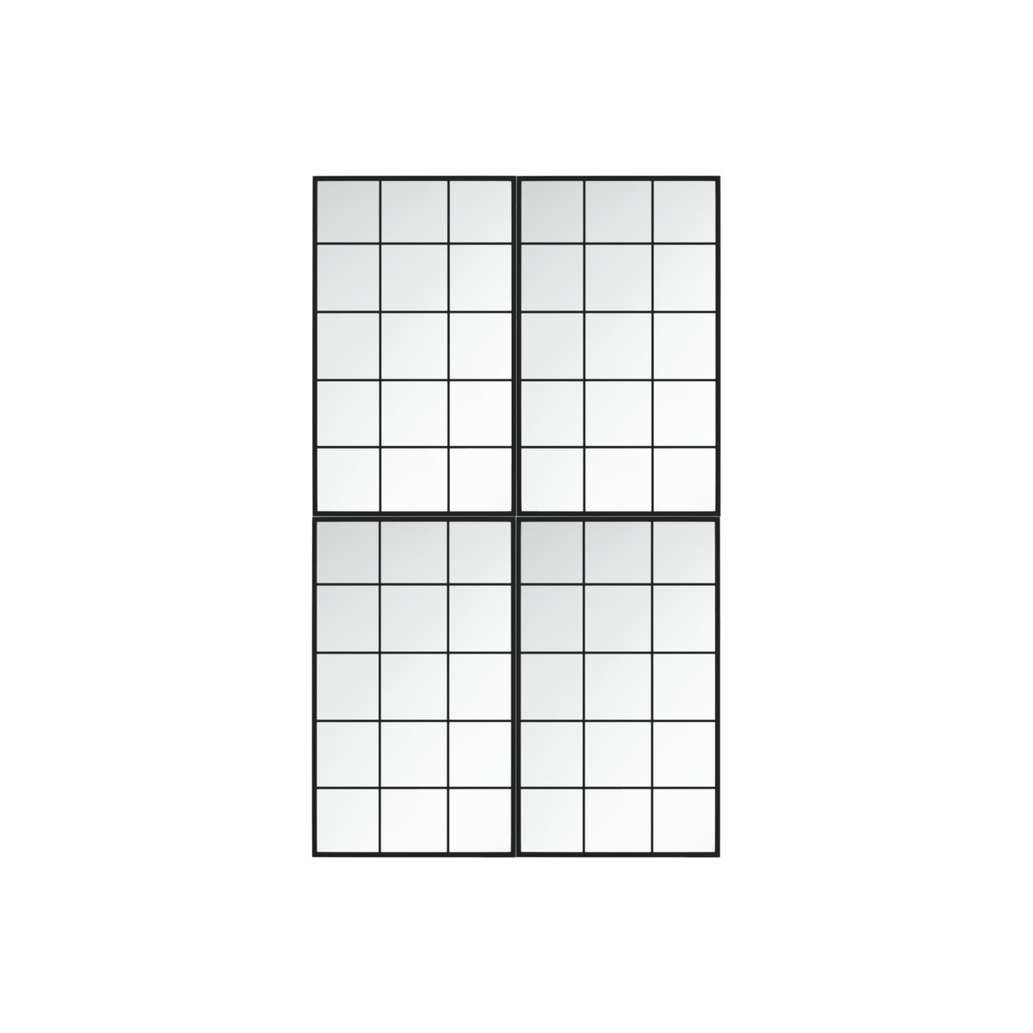 vidaXL Wall Mirrors 4 pcs Black 100x60 cm Metal