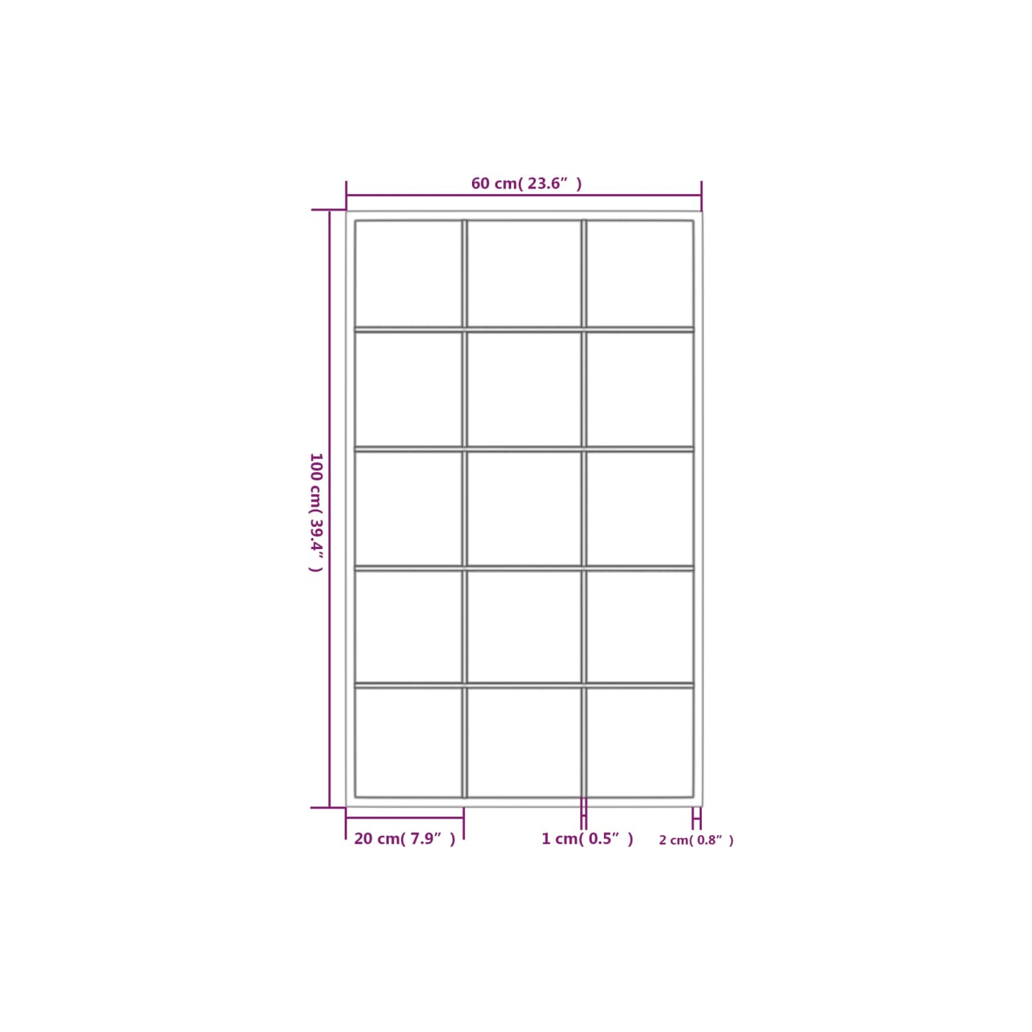 vidaXL Wall Mirrors 4 pcs Black 100x60 cm Metal