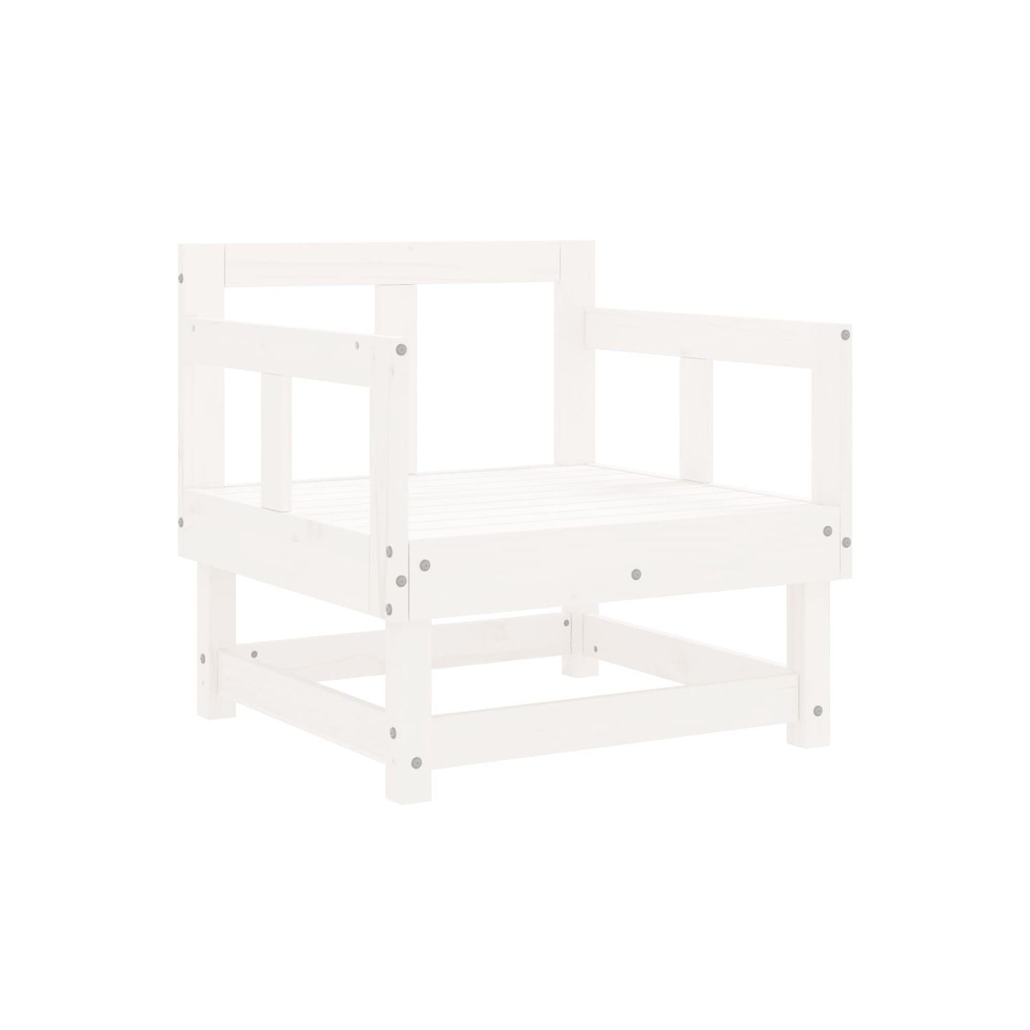 vidaXL 7 Piece Garden Lounge Set White Solid Wood Pine