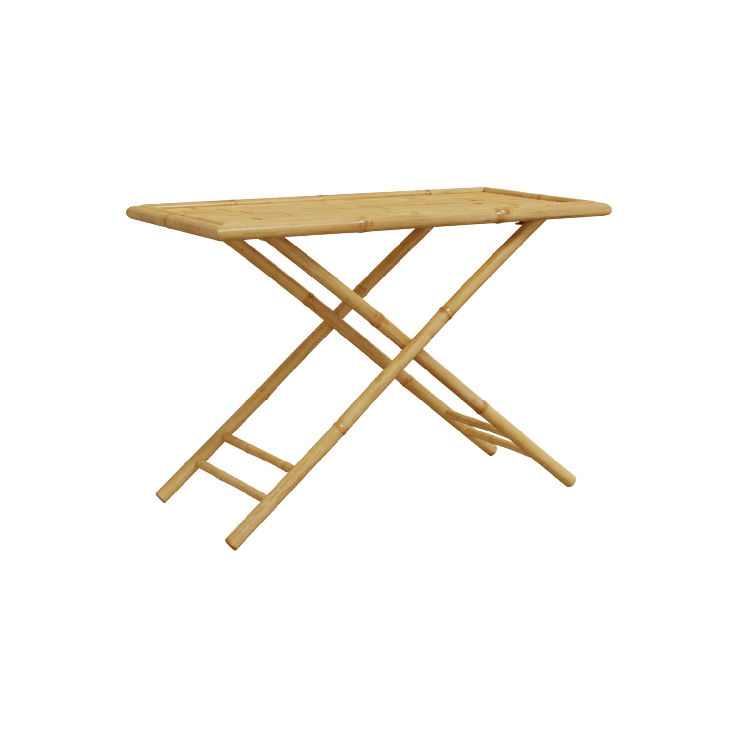 vidaXL 5 Piece Folding Bistro set with Dark Grey Cushions Bamboo