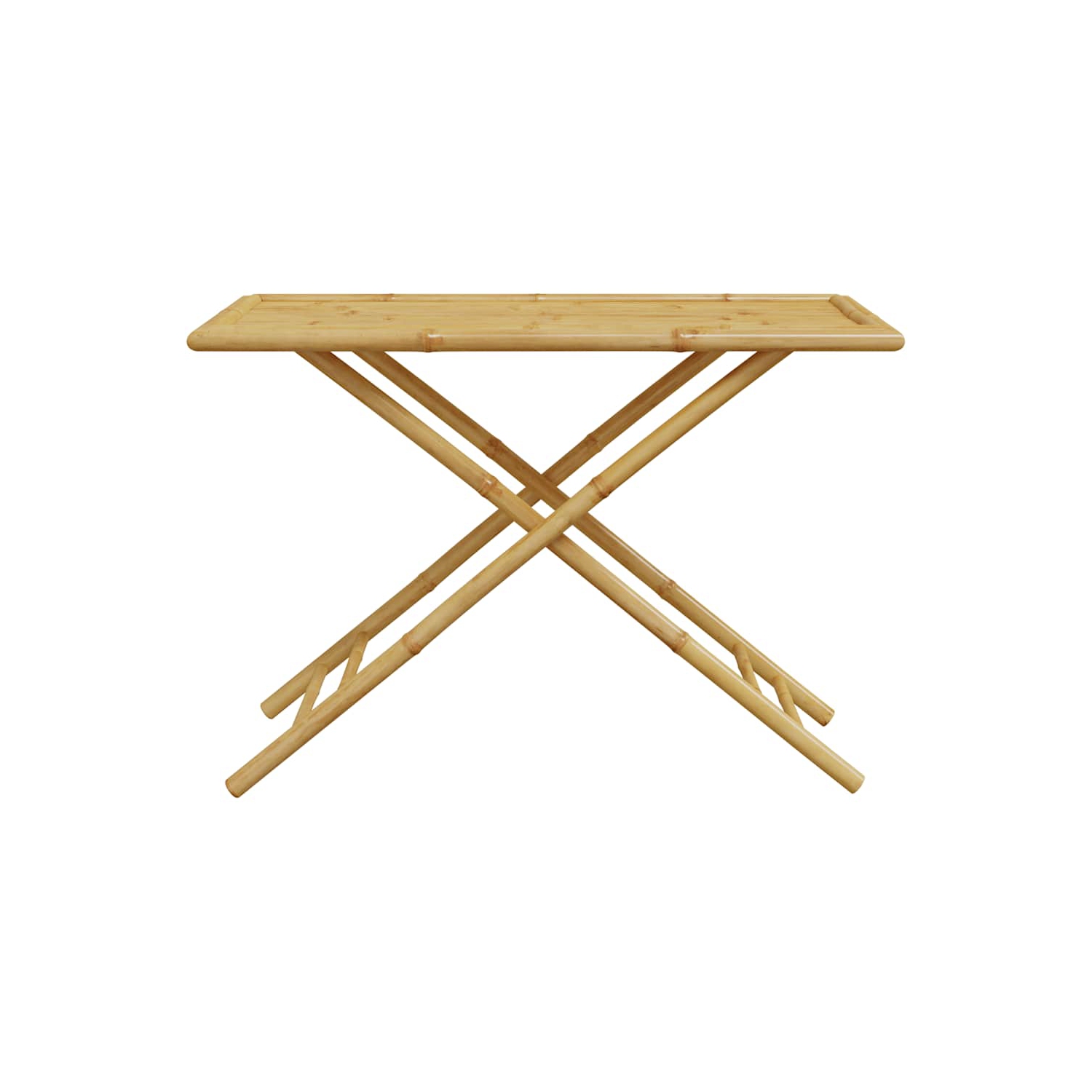 vidaXL 5 Piece Folding Bistro set with Dark Grey Cushions Bamboo