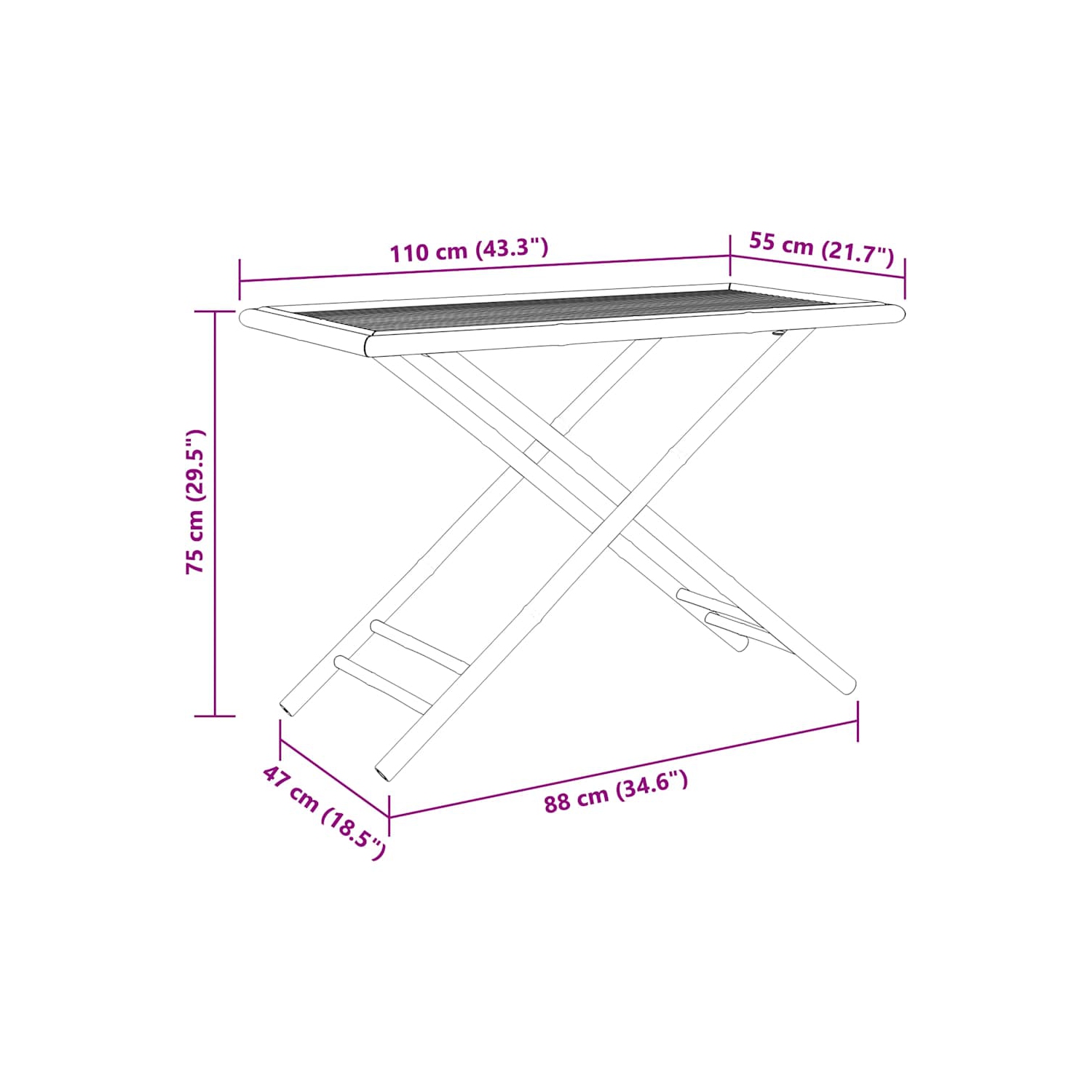 vidaXL 5 Piece Folding Bistro set with Dark Grey Cushions Bamboo