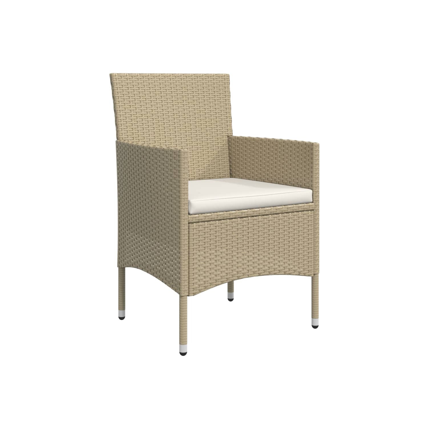 Ensemble de salle à manger 5 pièces vidaXL avec coussins beige et noir