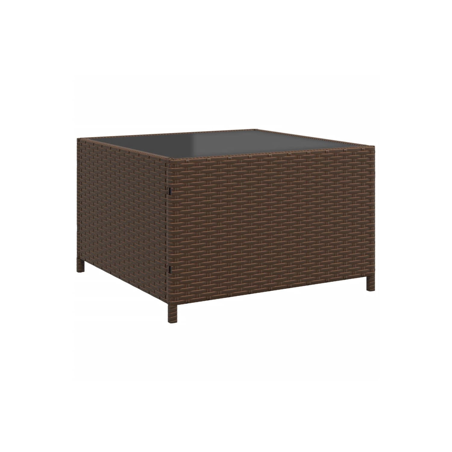 Divan de jardin vidaXL avec table et coussins en L brun poly rotin