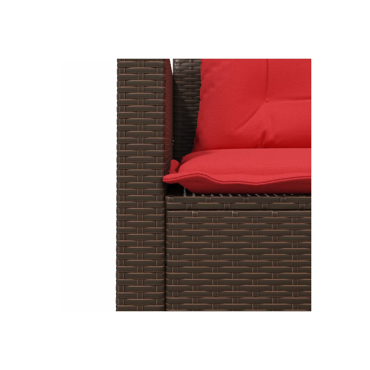 Divan de jardin vidaXL avec table et coussins en L brun poly rotin