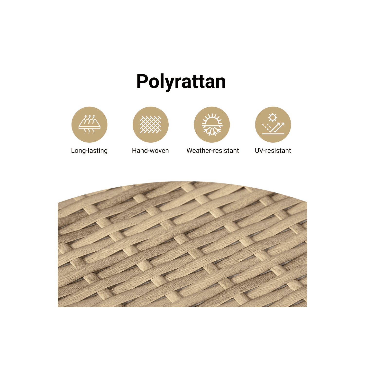 Ensemble bistro VidaXL 3 pièces avec coussins beige poly rotin bois d'acacia