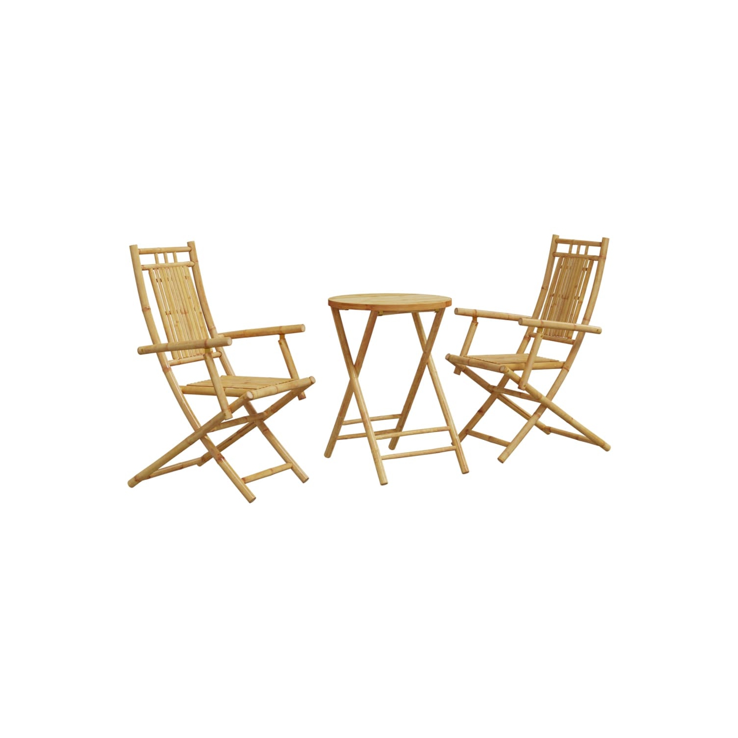 vidaXL 3 Piece Bistro Set Bamboo