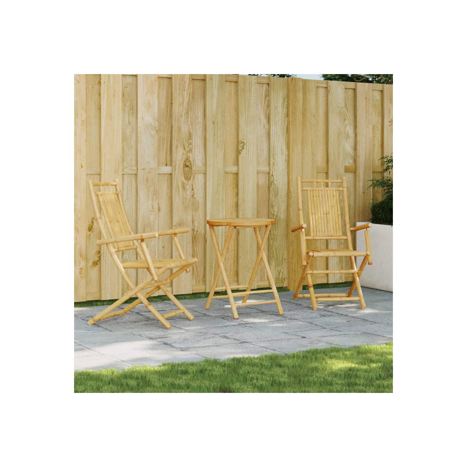 vidaXL 3 Piece Bistro Set Bamboo