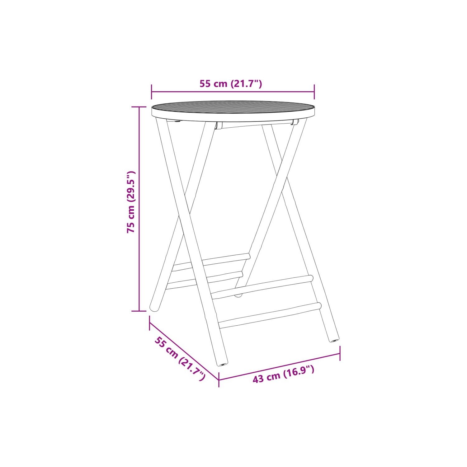 vidaXL 3 Piece Bistro Set Bamboo