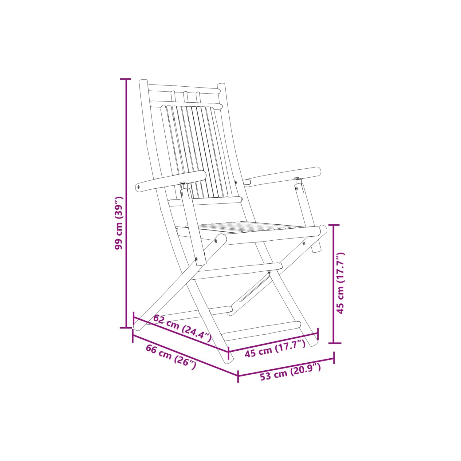 vidaXL 3 Piece Bistro Set Bamboo