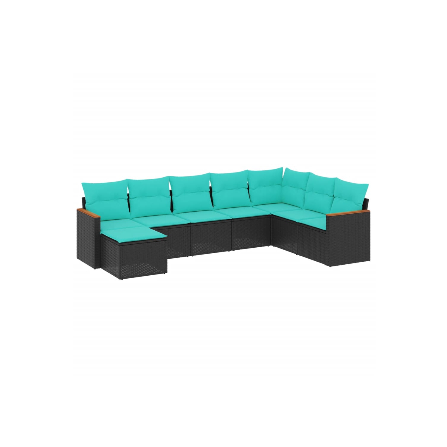 vidaXL 8 Piece Garden Sofa Set with Cushions Black Poly Rattan