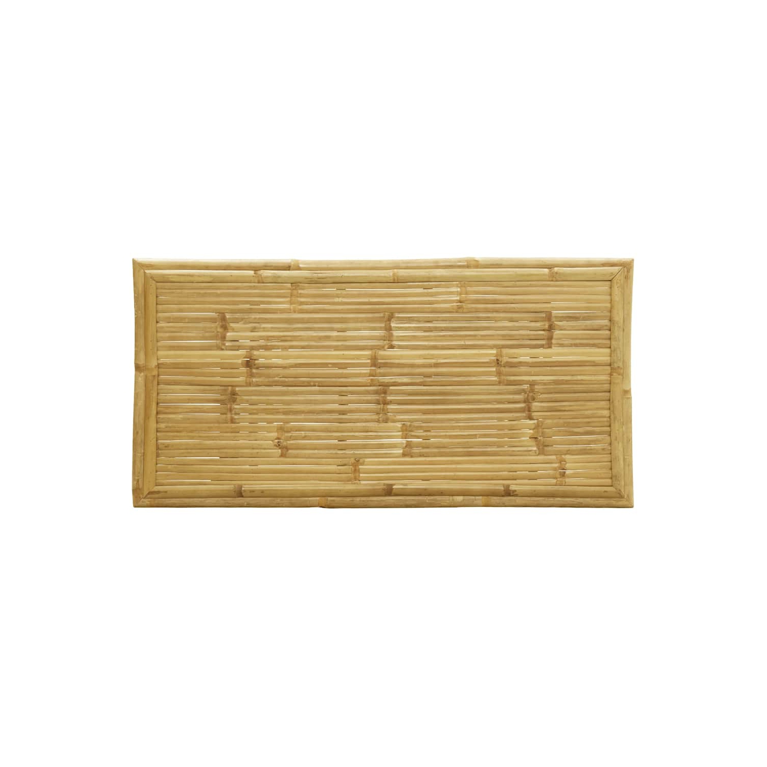 vidaXL 5 Piece Folding Bistro set with Cream White Cushions Bamboo