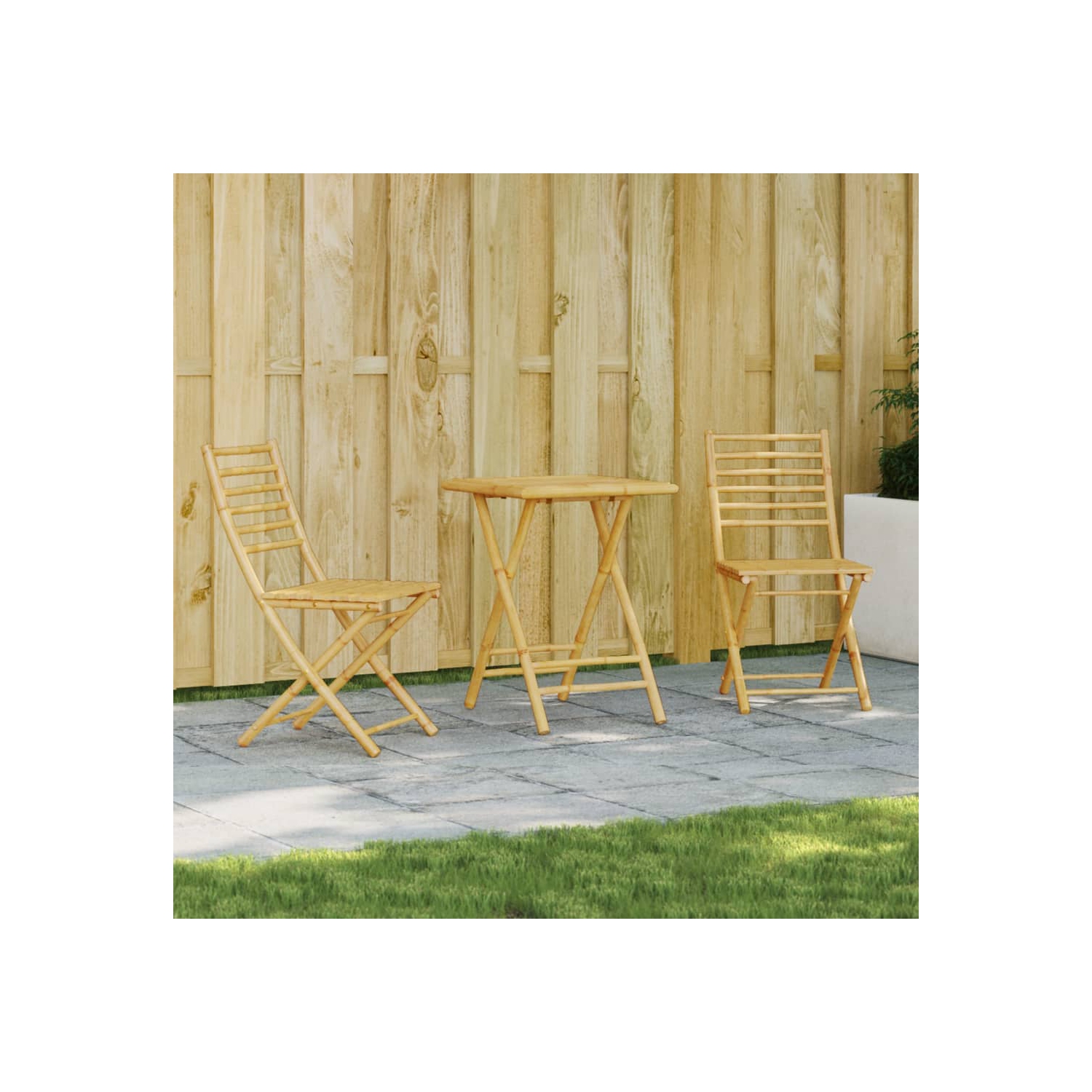 vidaXL 3 Piece Bistro Set Bamboo