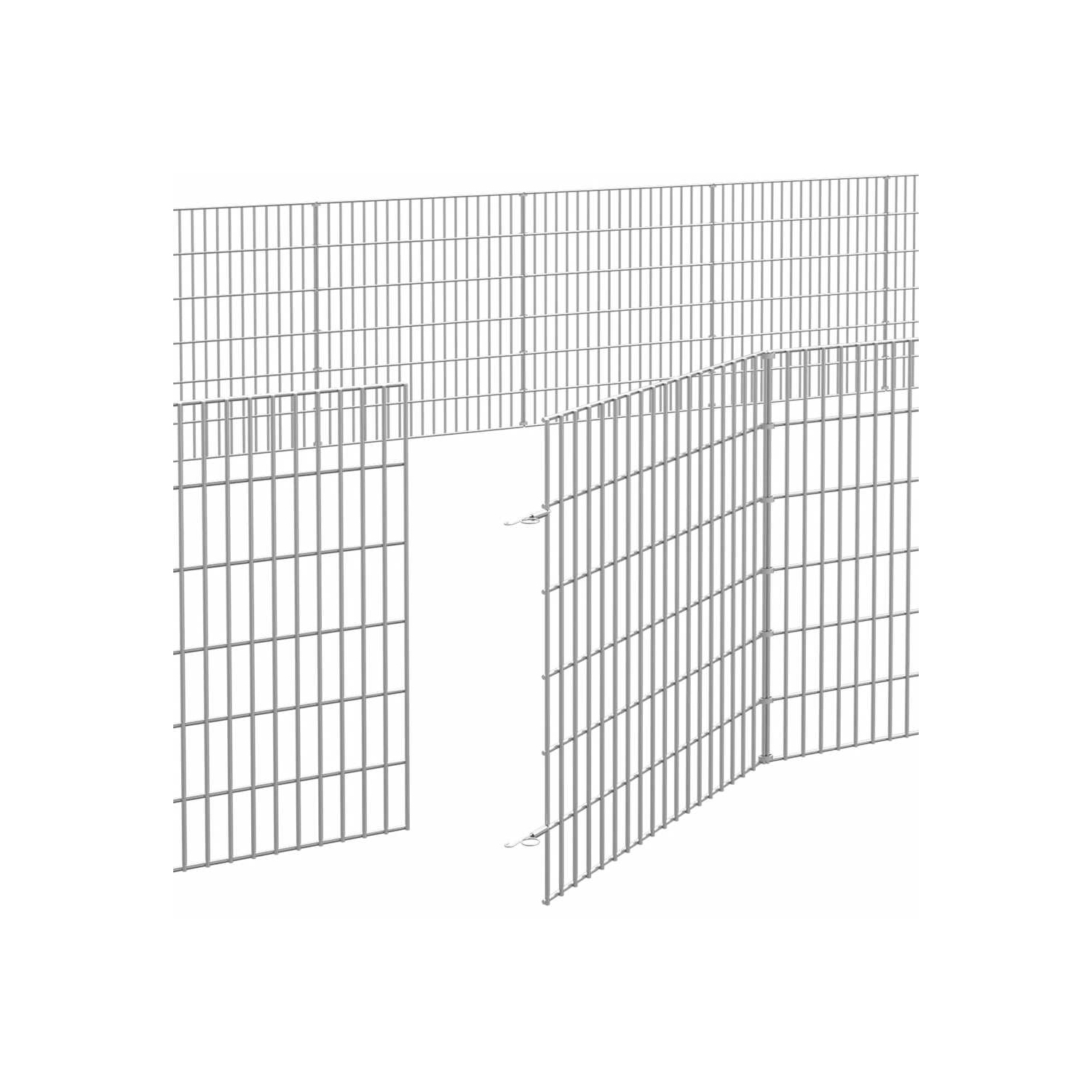vidaXL Free Range Animal Enclosure 24-Panel 54x60 cm Galvanised Iron