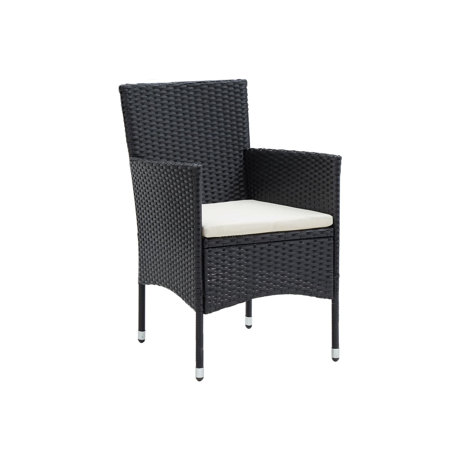 vidaXL 7 Piece Garden Dining Set with Cushions Black