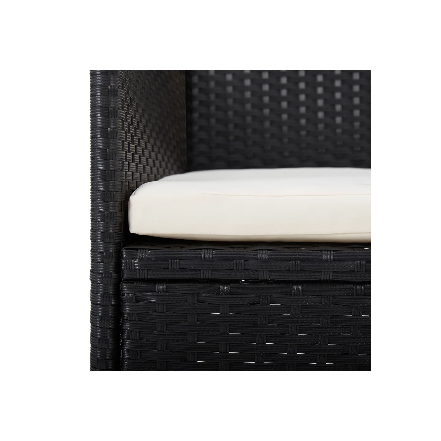 vidaXL 7 Piece Garden Dining Set with Cushions Black