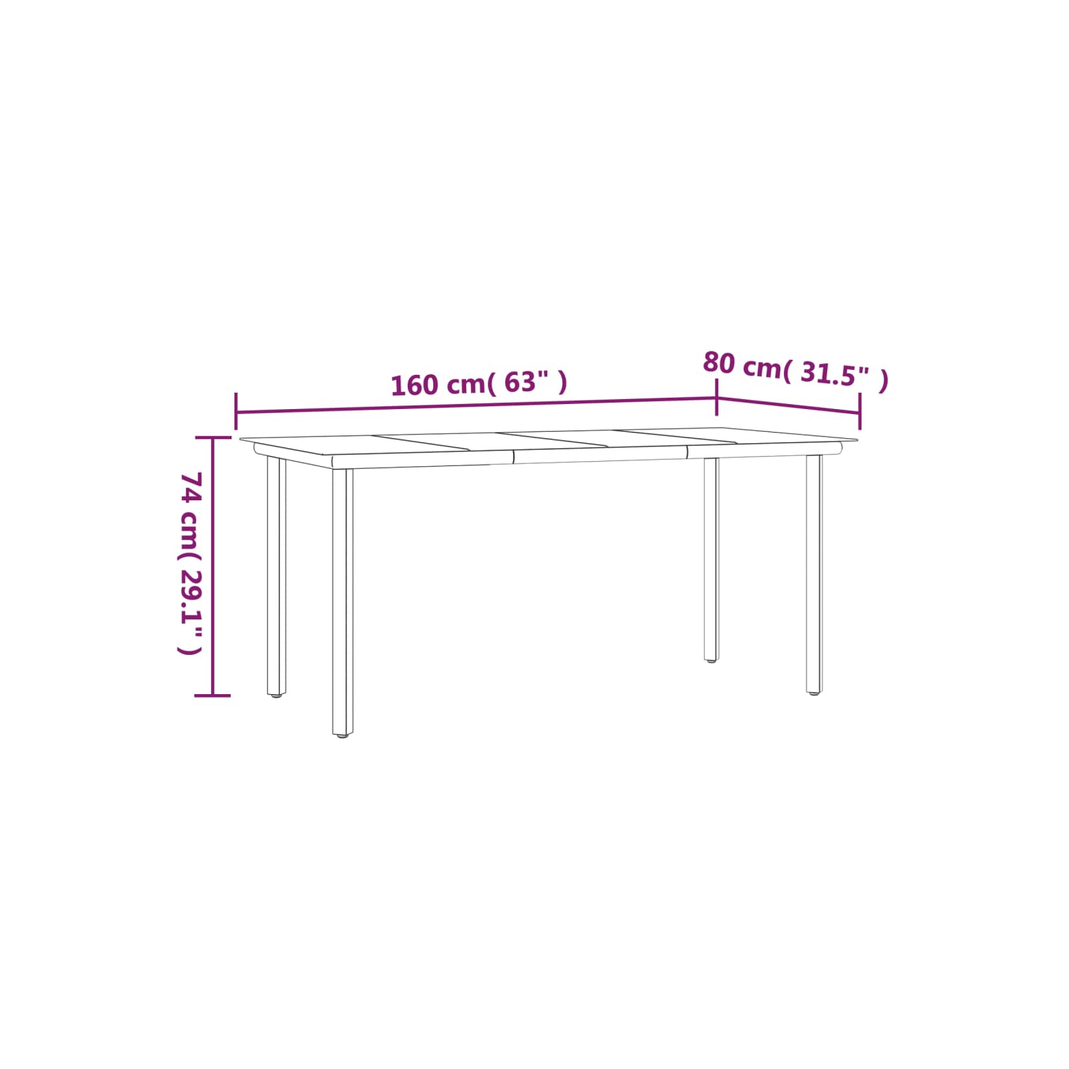 vidaXL 7 Piece Garden Dining Set with Cushions Black