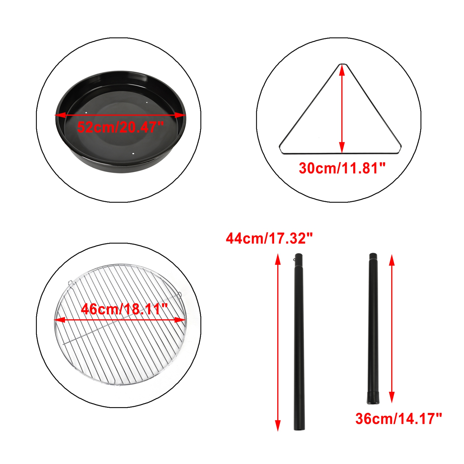 TOPTENG Portable Camping Fire Pit, Height-Adjustable Outdoor Tripod with Stainless Steel BBQ Net, Charcoal Grill, and Garden Patio Heater for