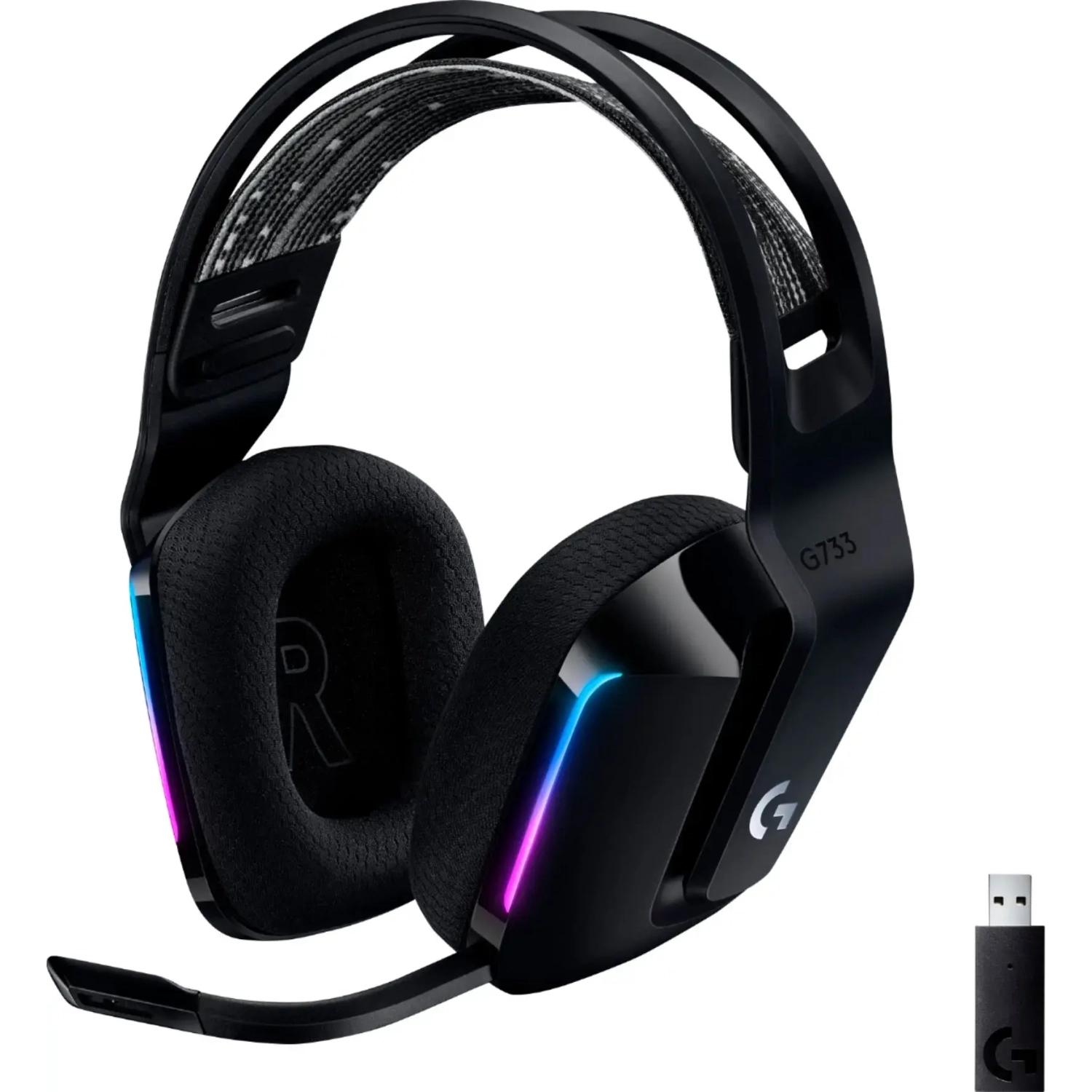 Refurbished (Excellent) - Logitech G733 LIGHTSPEED Wireless Gaming Headset for PS4, PC - Black