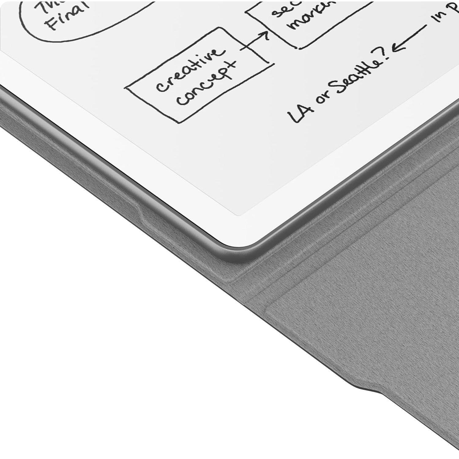 Étui folio en tissu pour Kindle Scribe d'Amazon avec attache magnétique - Noir