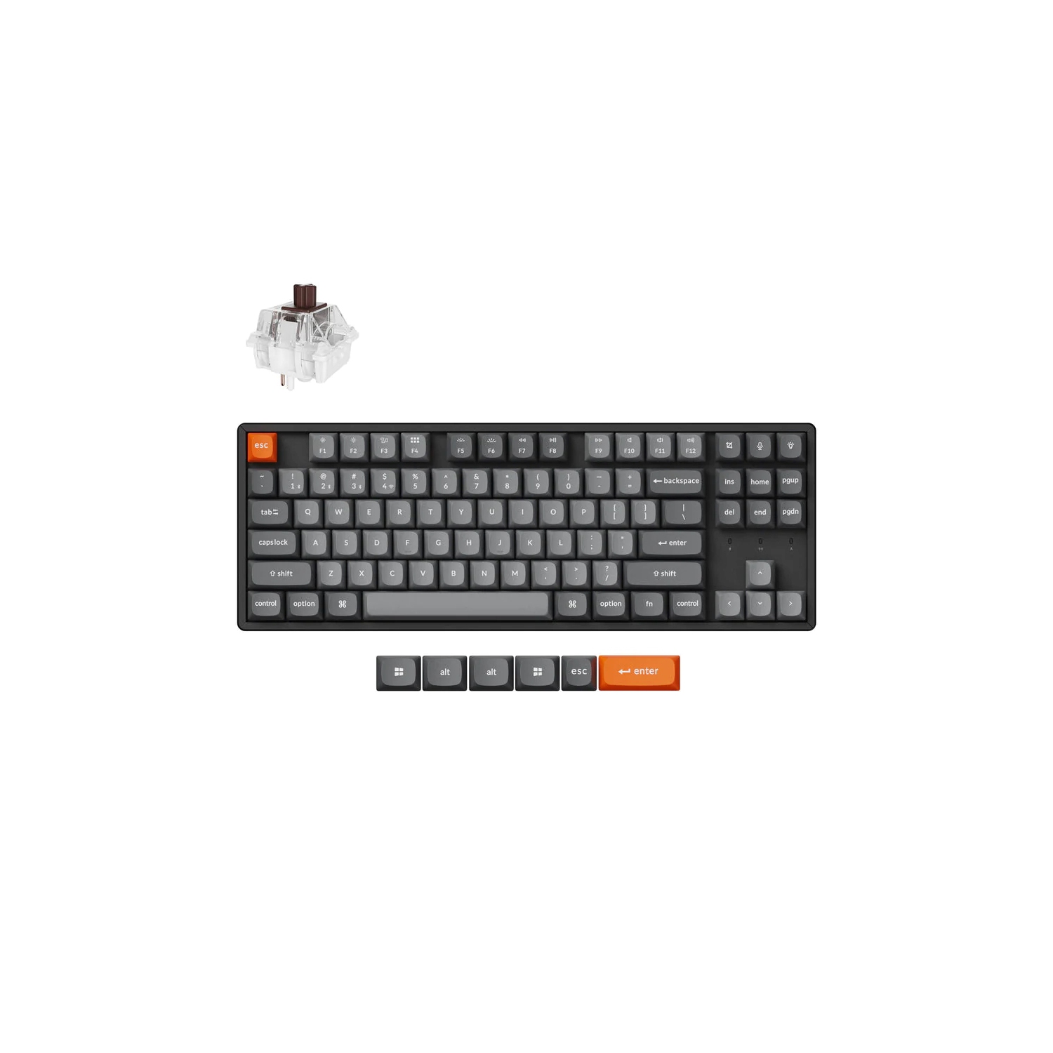 Keychron K8 Max RGB Hot-swappable Wireless Mechanical Keyboard - Tri-Connection 2.4GHz/Bluetooth/USB-C, Brown Switch, TKL Layout (87 Keys), Aluminum Frame, Black (K8M-J3)