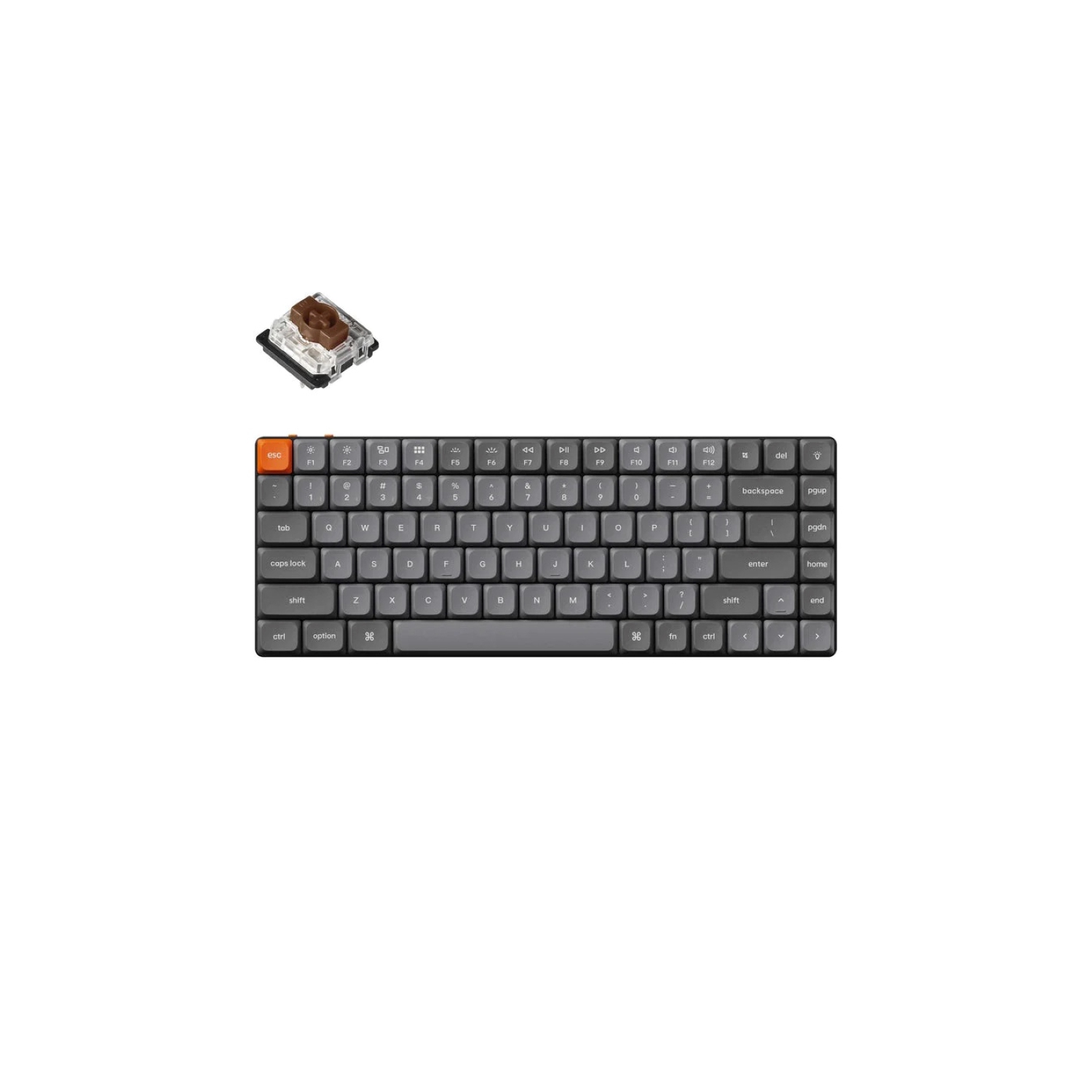 Keychron K3 Max RGB Low Profile Hot-swappable Wireless Mechanical Keyboard - 2.4GHz/Bluetooth/USB-C, Brown Switch, Aluminum Frame, 75% Layout (Keys 84), Carbon Black (K3M-H3)