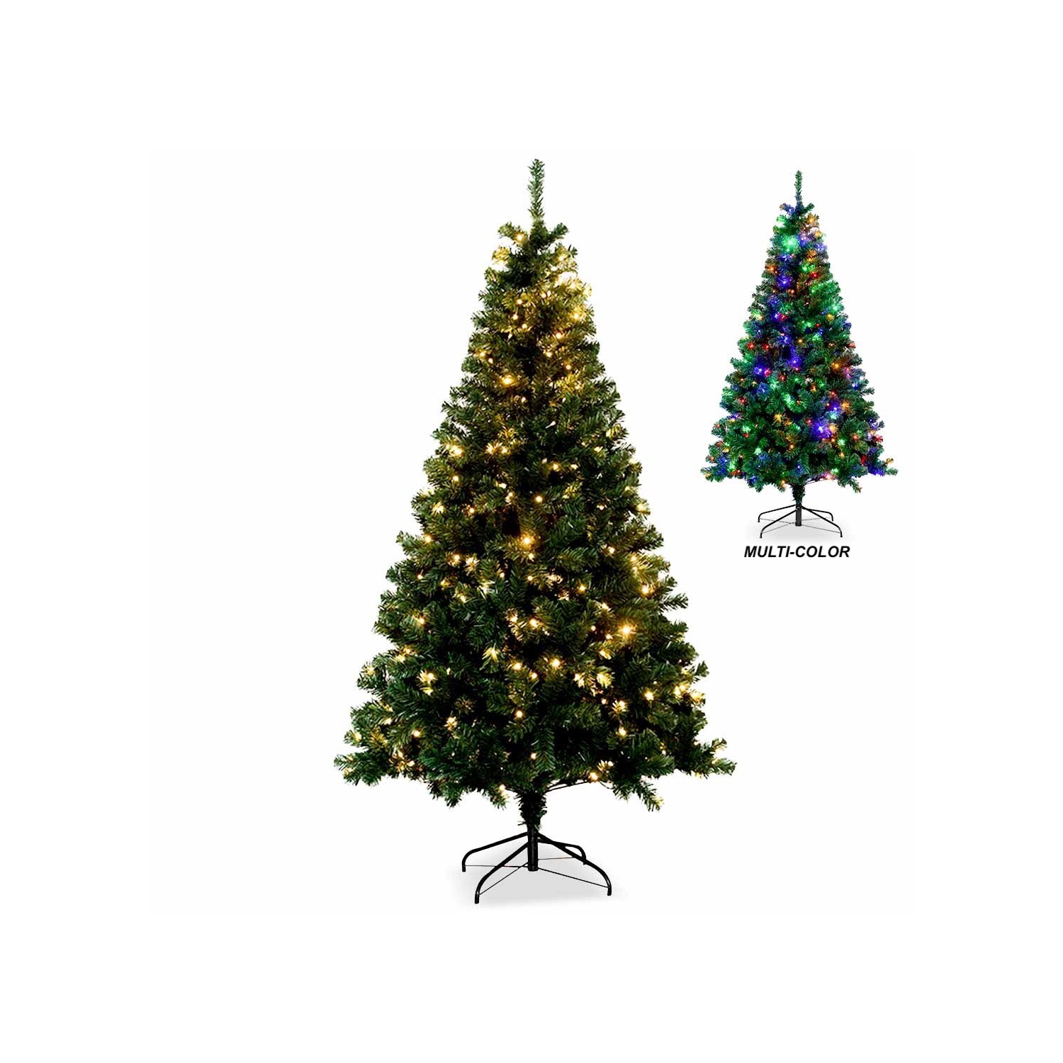 MotionGrey 6-Foot Hinged Artificial Christmas Tree with Warm LED Lights