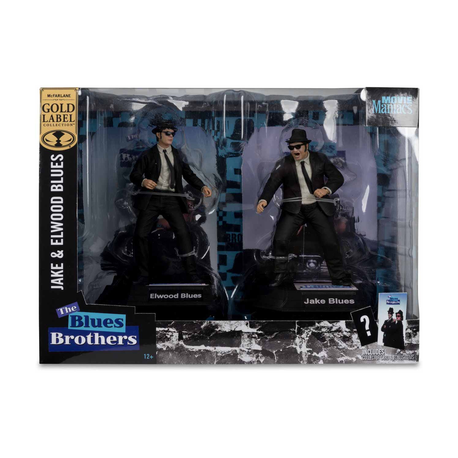 Ensemble de 2 figurines Static de 6&nbsp;po Movie Maniacs The Blues Brothers exclusif - Jake et Elwood Gold Label