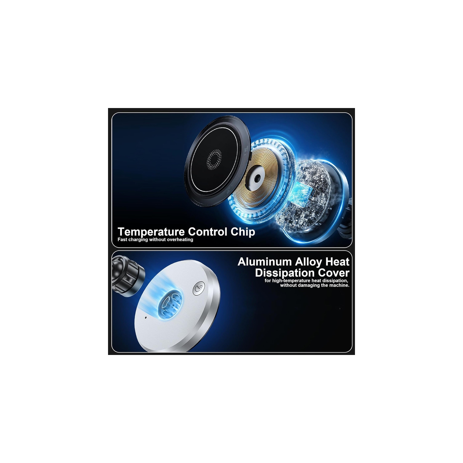 Magnetic Phone Car Mount with Light Car Phone Holder Wireless Charger with 18W Adapter Air Vent Wireless Car Charger 360° Adjustable Rotation Fast