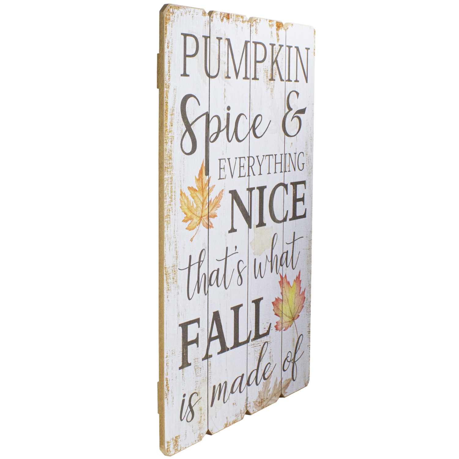 Affiche murale en bois Citrouille épicée Tout gentil automne, 23,5&nbsp;po