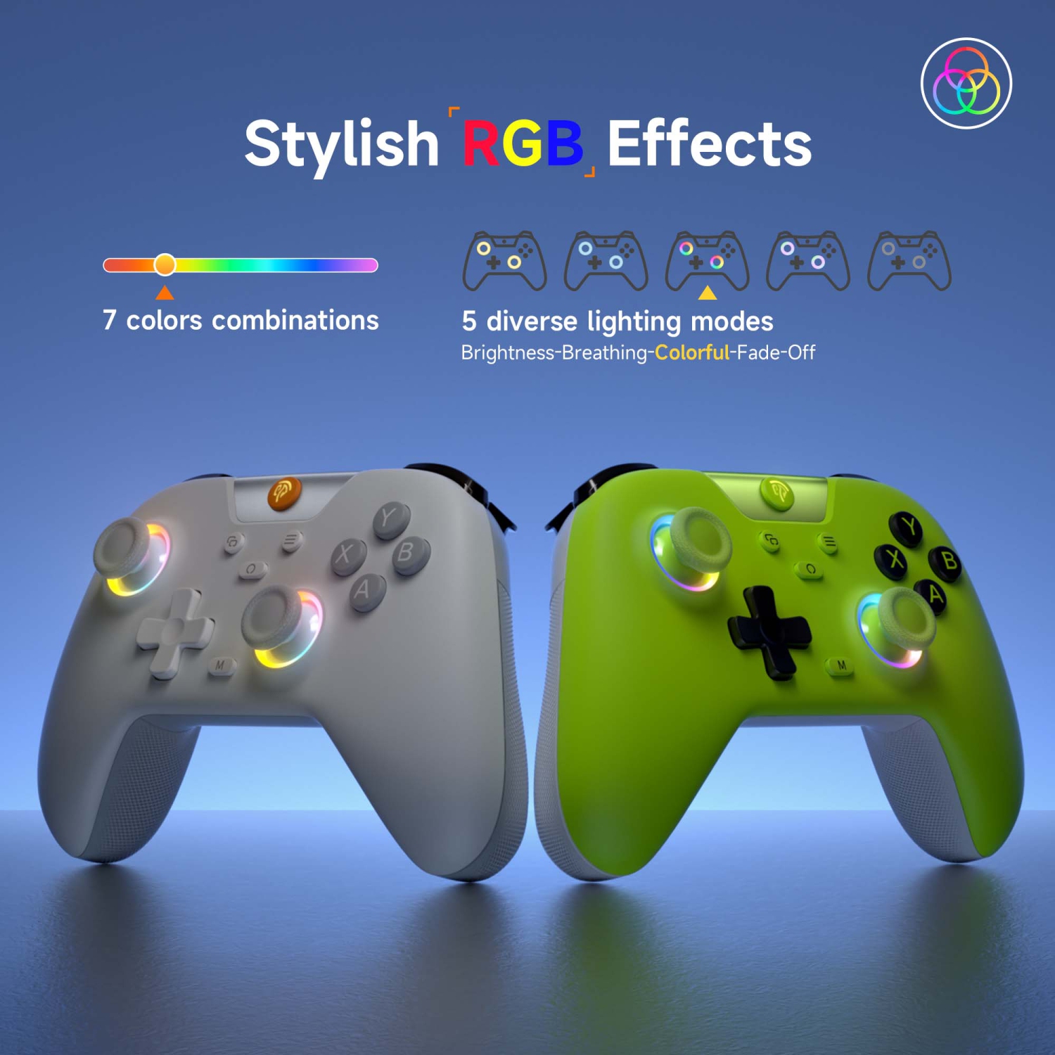 Manette sans fil EasySMX X05 pour Switch/PC/Android - Manette Bluetooth avec manches à balai à effet Hall et gâchette, Turbo, vibration de vibration,