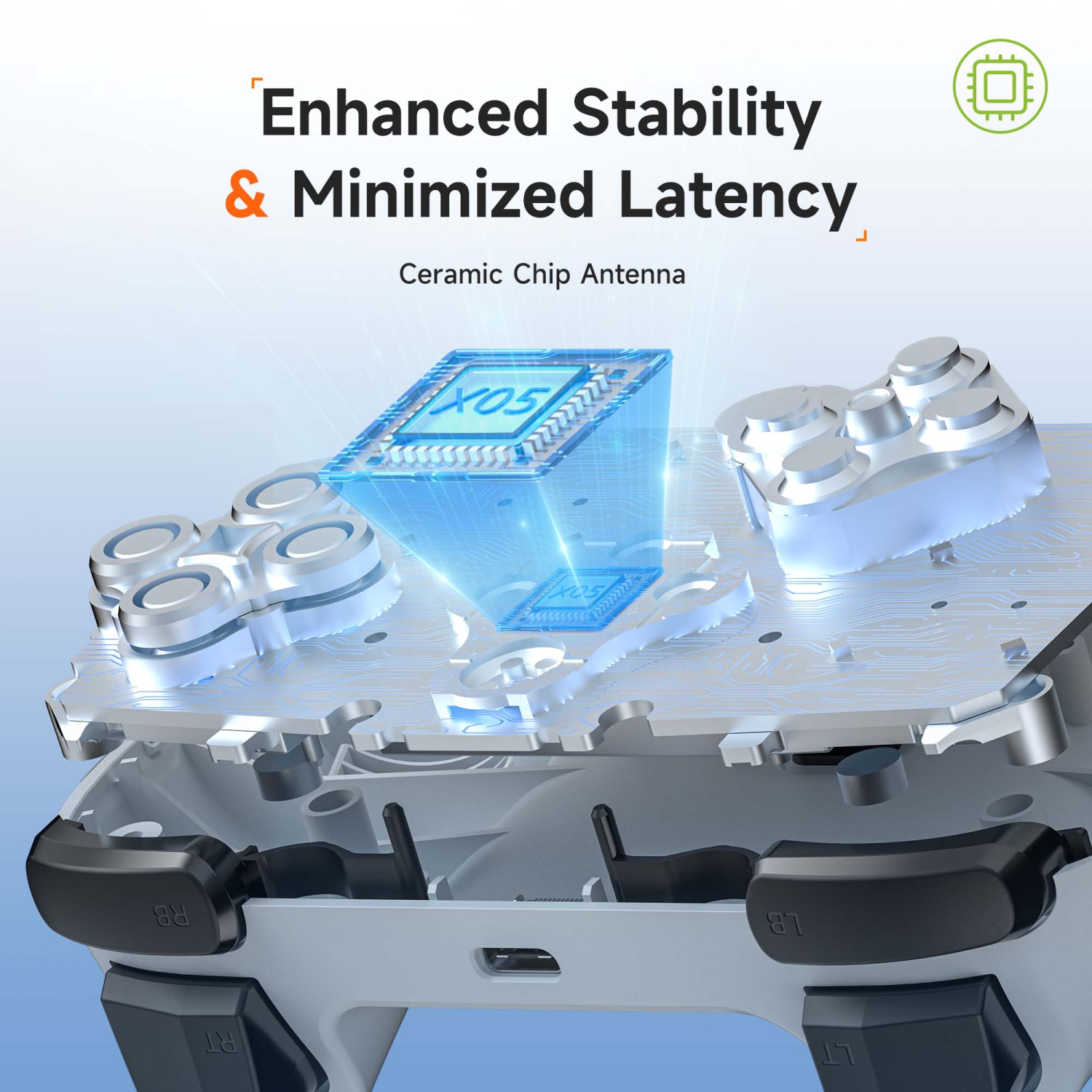 Manette sans fil EasySMX X05 pour Switch/PC/Android - Manette Bluetooth avec manches à balai à effet Hall et gâchette, Turbo, vibrations, RVB -G.