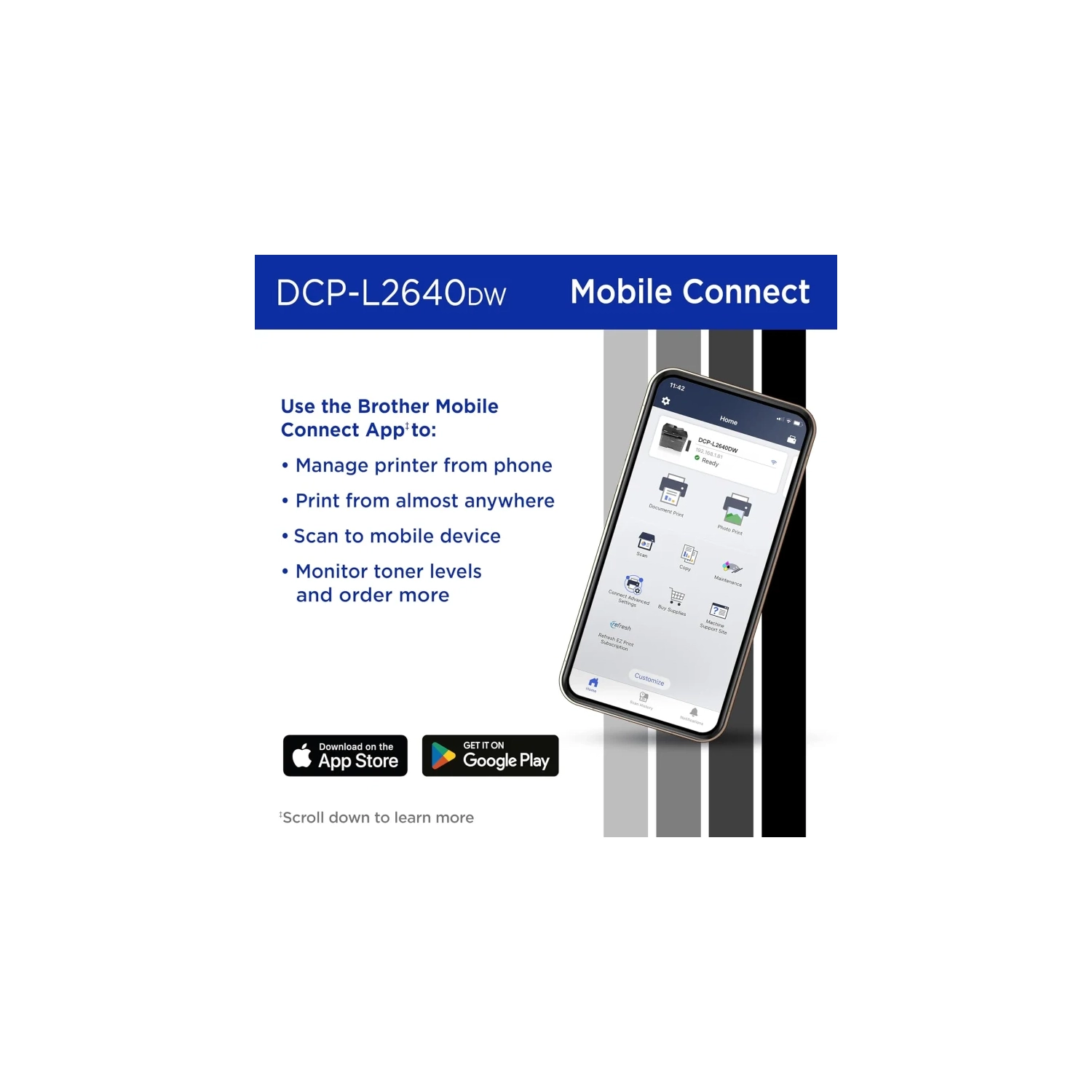 Imprimante laser monochrome multifonction DCP-L2640DW de Brother - 700 impressions dans la boîte pour les entreprises