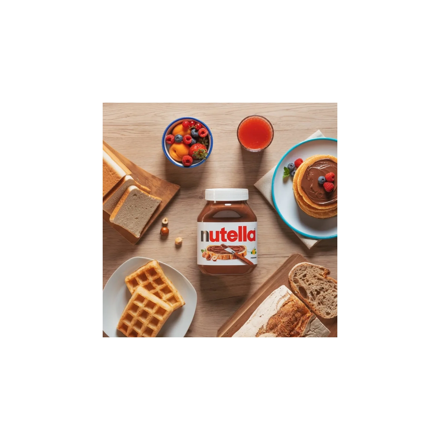Tartinade aux noisettes NUTELLA avec cacao – Pot 1&nbsp;kg en vrac pour déjeuner et collations