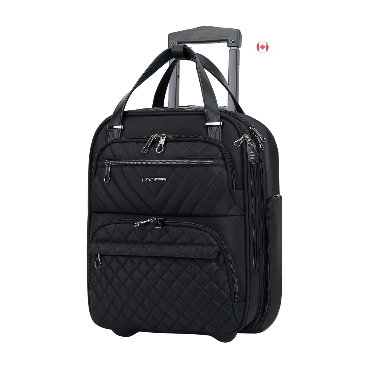 Bagage de cabine léger de 16&nbsp;po sous le siège pour femmes – Valise de nuit multifonction, noir