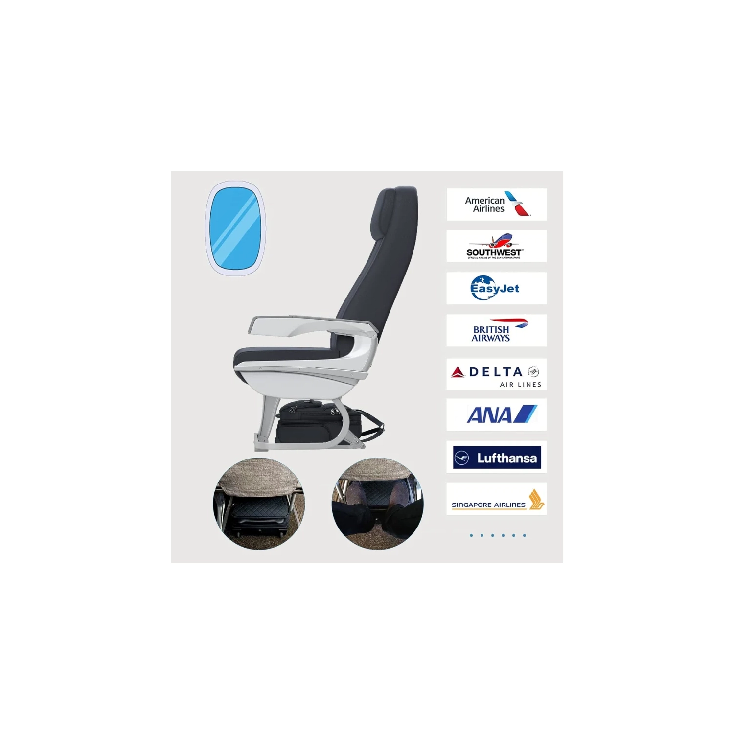 Bagage de cabine léger de 16&nbsp;po sous le siège pour femmes – Valise de nuit multifonction, noir