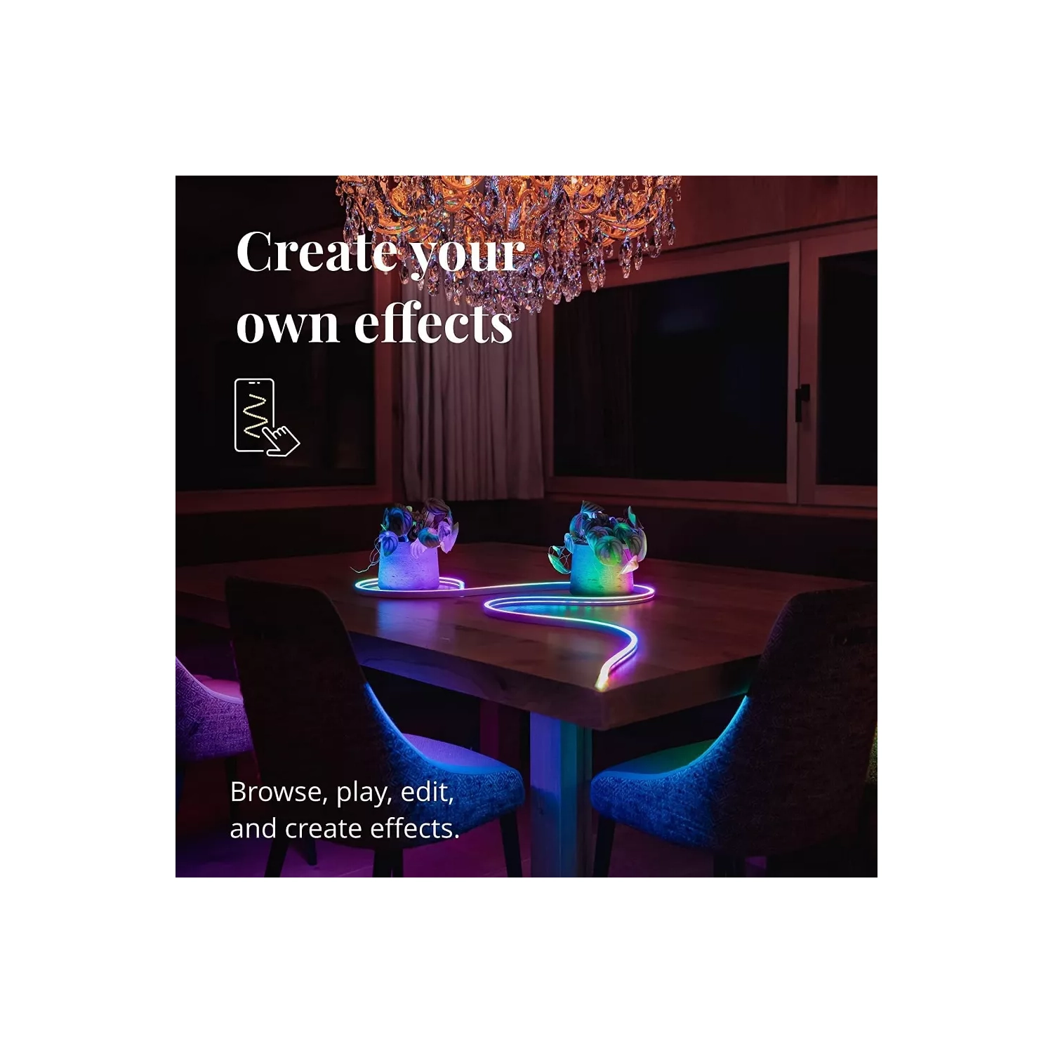 Twinkly Flex 10ft, LED Tube Multicolor, RGB LED Strip Flexible, Compatible with HomeKit, Alexa and Google Home, Gaming Lights, 16 M+ Colors, USB C