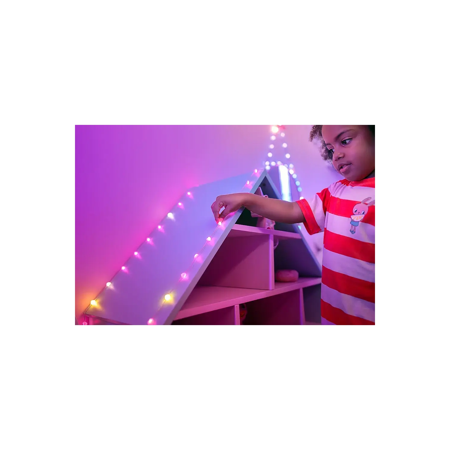 Twinkly - Candies Heart Shaped 100 RGB LED Smart Light String Clear Wire USB-C - Multicolor